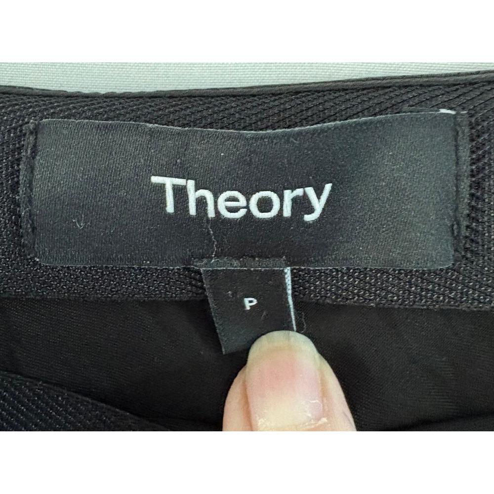 Theory Retha Nana Black Satin Slip Maxi Skirt Side Slit Size P E074601R - Picture 5 of 8